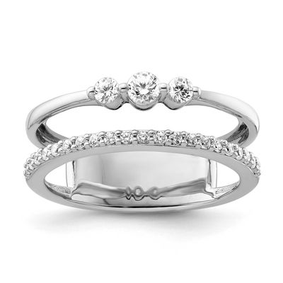 Polished Diamond Double Band Fashion Ring 14k White Gold, MPN: RM9426-038-WAA, UPC: