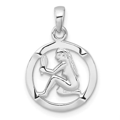 Polished Virgo Zodiac Pendant Sterling Silver Rhodium-Plated, MPN: QC11665, UPC: