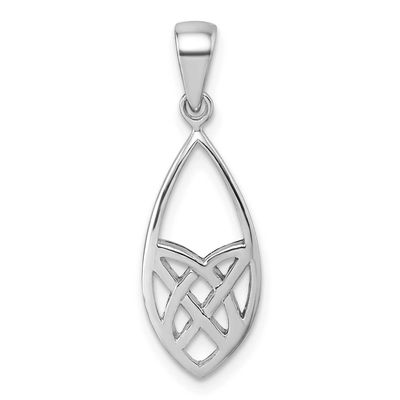 Polished Fancy Pendant Sterling Silver Rhodium-Plated, MPN: QG7214P, UPC: