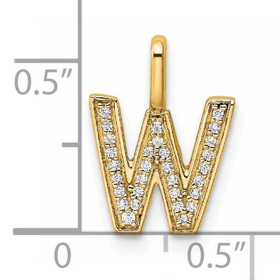 Diamond Letter W Initial Pendant 14k Gold, MPN: PM8367W-009-YA, UPC: