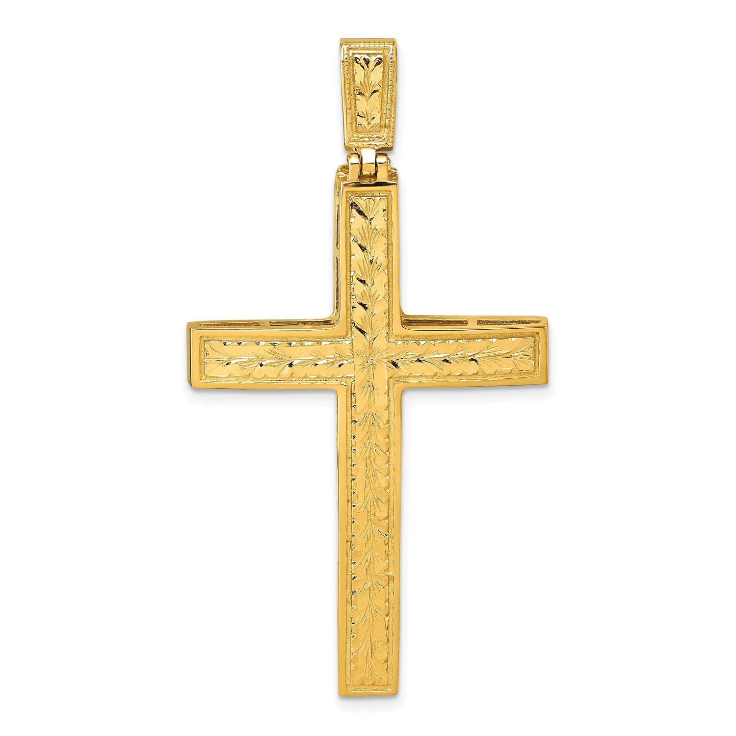 Diamond-Cut Fancy Cross Pendant 14k Gold Polished, MPN: K10080, UPC: