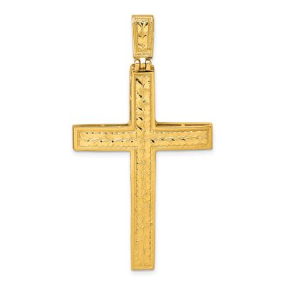 Diamond-Cut Fancy Cross Pendant 14k Gold Polished, MPN: K10080, UPC: