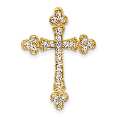1/2Ct. Diamond Budded Cross Chain Slide 14k Gold, MPN: PM5070-050-YA, UPC: