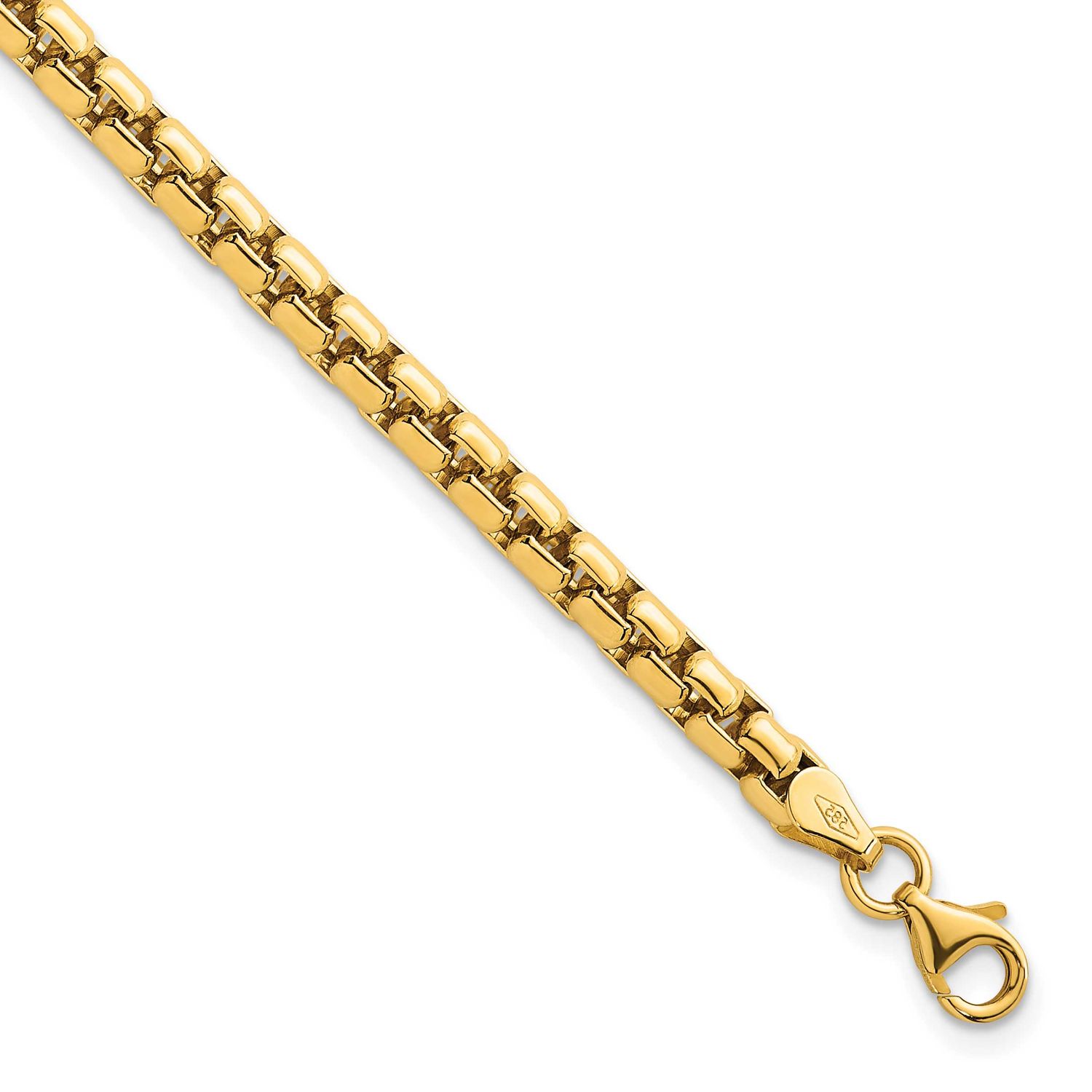 Rounded Box Chain 4.25mm Men&#39;s Bracelet 8.5 Inch 14k Gold Polished, MPN: GB303-8.5, UPC: