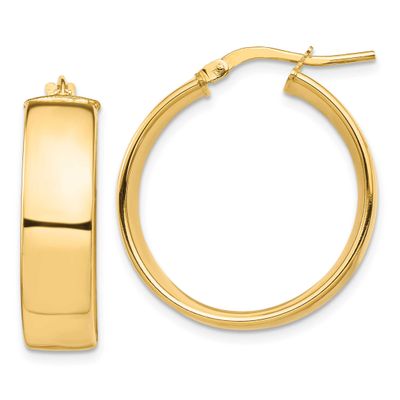 High Polished 7mm Hoop Earrings 10k Gold, MPN: 10TF1413, UPC: