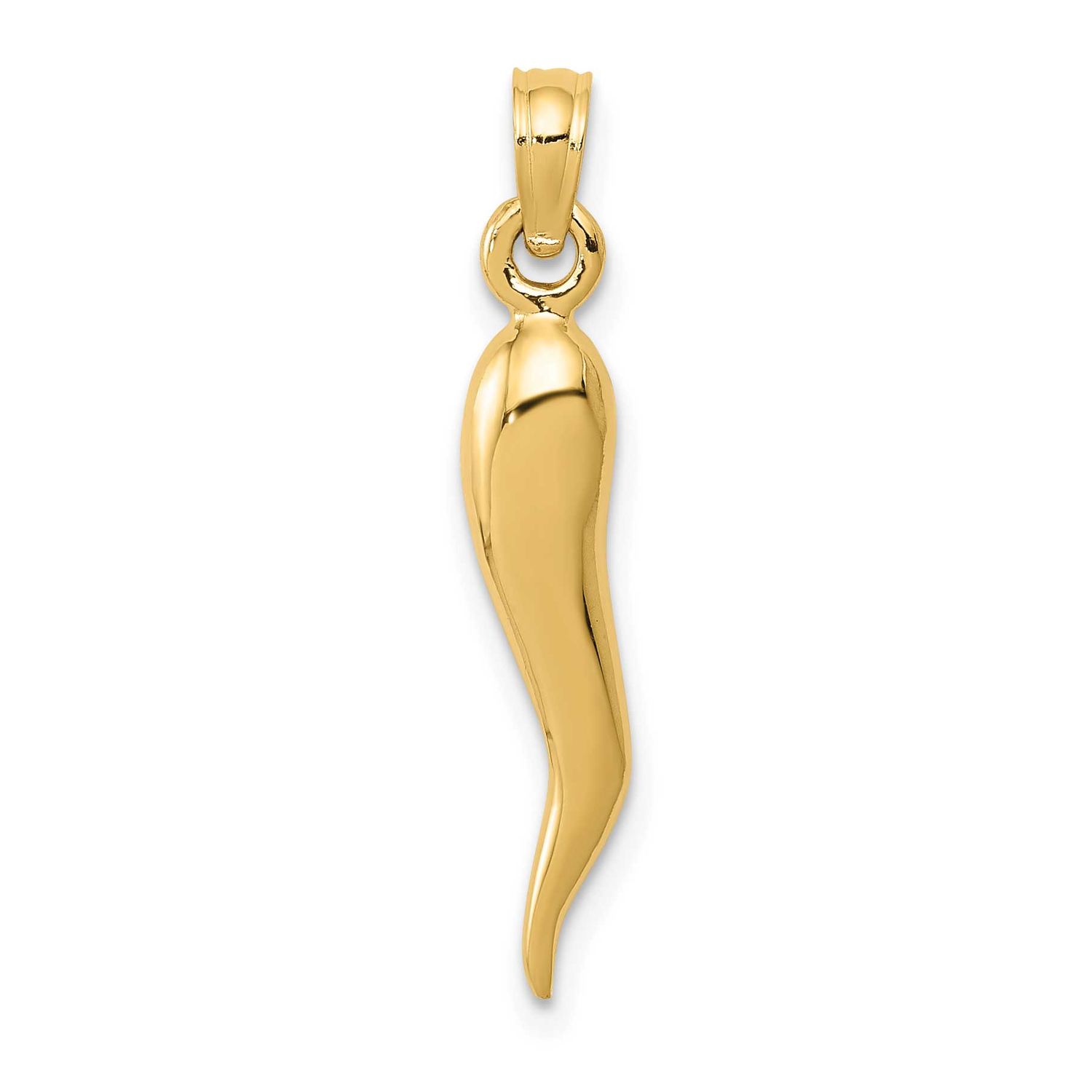 Medium Italian Horn Pendant 10k Gold, MPN: 10K2735, UPC: 196904222898