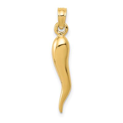 Medium Italian Horn Pendant 10k Gold, MPN: 10K2735, UPC: 196904222898