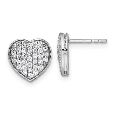 1/2Ct. Diamond Heart Post Earrings 14k White Gold, MPN: EM5525-050-WA, UPC: