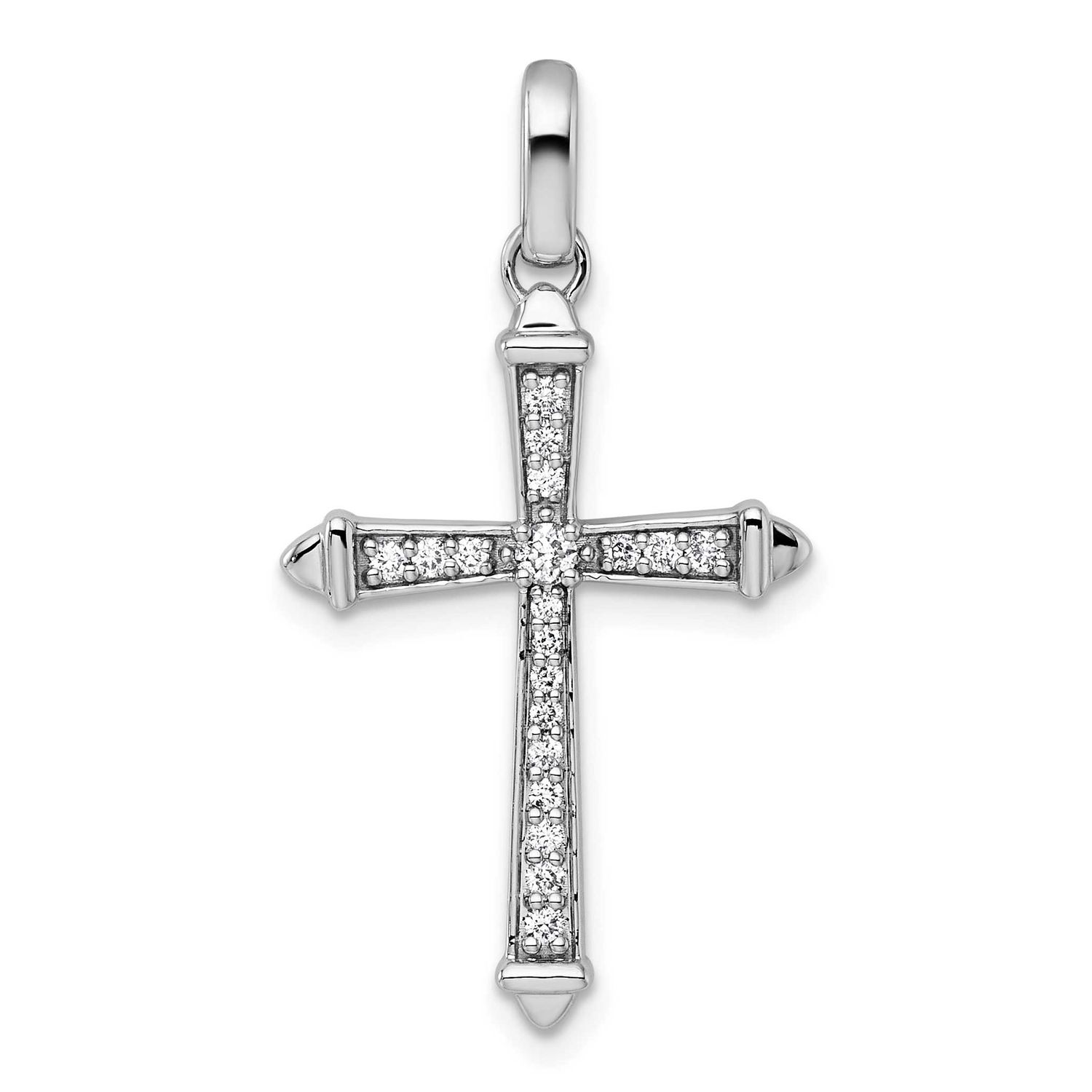 1/5Ct. Diamond Cross Pendant 14k White Gold, MPN: PM5034-020-WA, UPC: