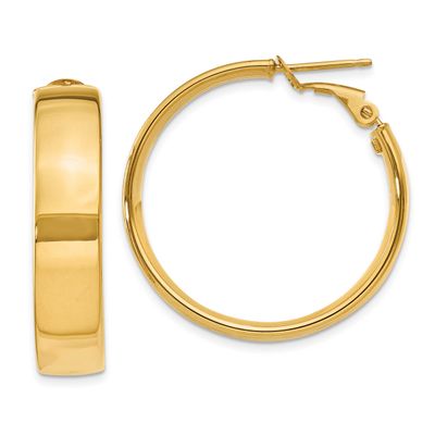 6.75mm Large Omega Back Hoop Earrings 10k Gold, MPN: 10PRE738, UPC: