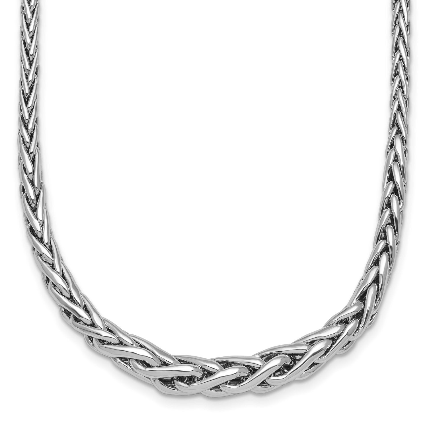 Fancy Graduated Link 16 Inch with 2 Inch Extension Necklace Sterling Silver Rhodium-Plated, MPN: QG…