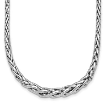 Fancy Graduated Link 16 Inch with 2 Inch Extension Necklace Sterling Silver Rhodium-Plated, MPN: QG…