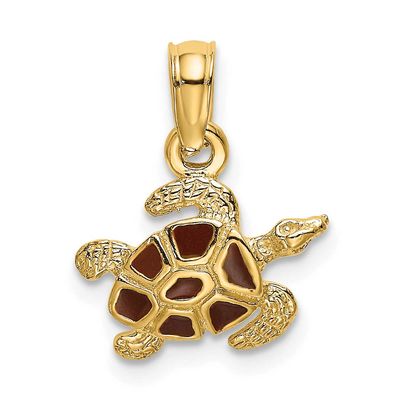 Textured and Enameled Sea Turtle Charm 14k Gold, MPN: K6751, UPC: 637218121670