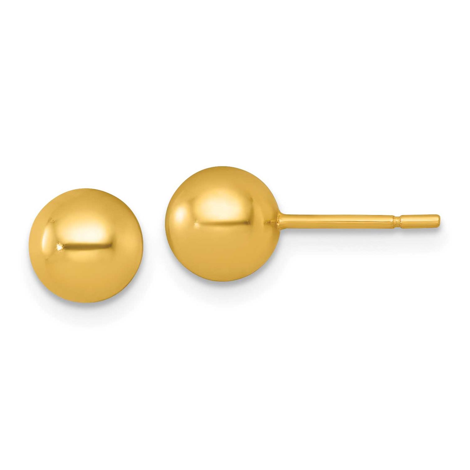 6.75mm Ball Post Earrings Sterling Silver Gold-Tone Polished, MPN: QE18036GP, UPC: