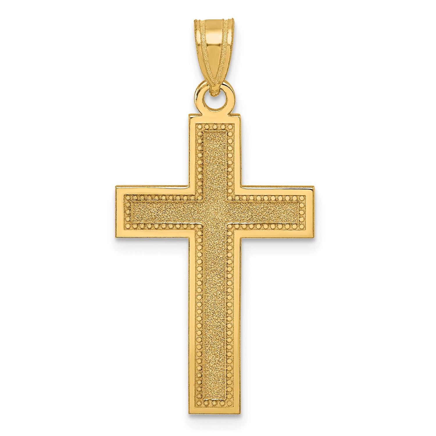 Large Satin Cross Pendant 14k Gold, MPN: D4753, UPC: