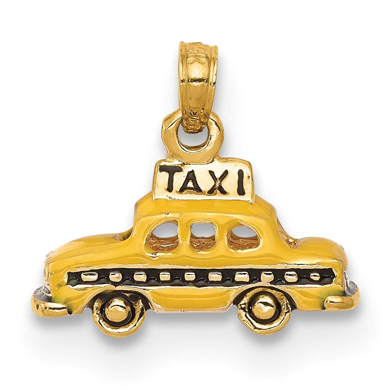 3D Enameled Taxi Pendant 14k Gold, MPN: K4923, UPC: 637218148479