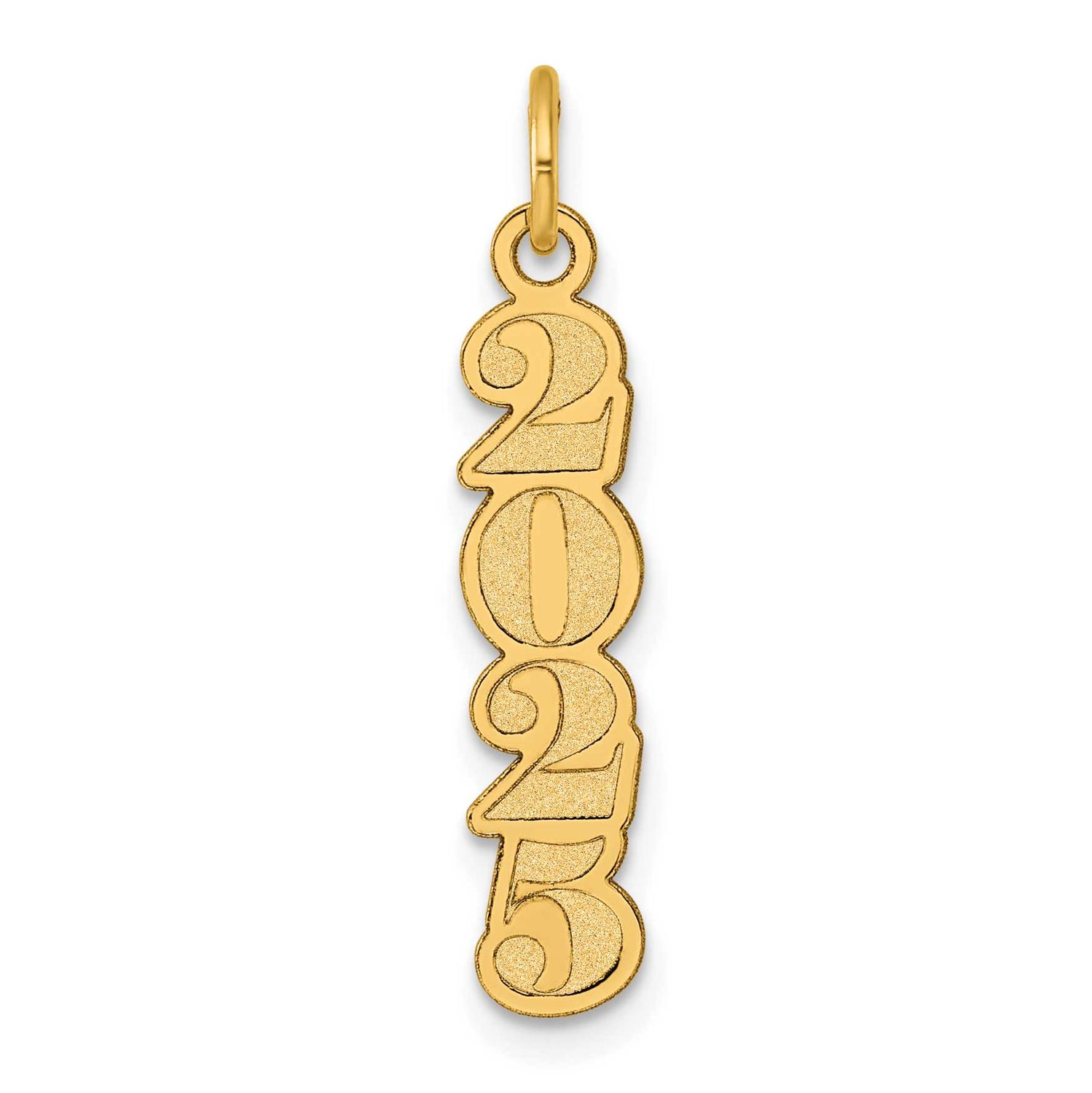 Satin Vertical 2025 Charm 14k Gold Polished, MPN: YC1546-25, UPC: