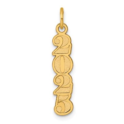 Satin Vertical 2025 Charm 14k Gold Polished, MPN: YC1546-25, UPC: