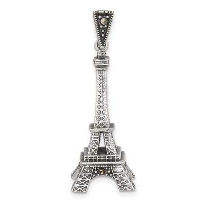 Marcasite 3-D Eiffel Tower Pendant Sterling Silver Antiqued, MPN: QG7195P, UPC: