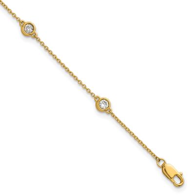 Diamond Station Cable Bracelet 14k Gold, MPN: PM1015-030-YA-7, UPC:
