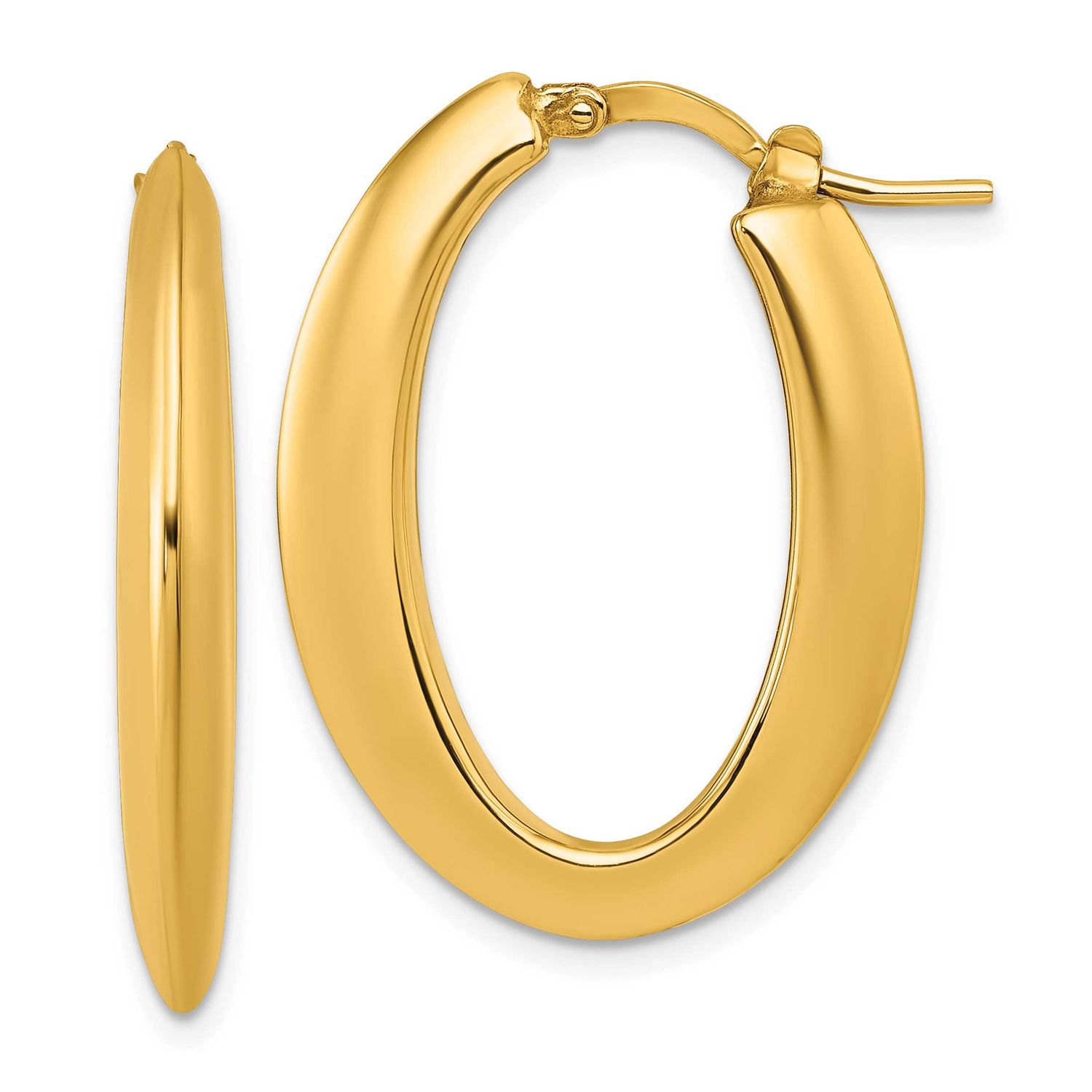 Oval Hoop Earrings 14k Gold Polished, MPN: TF2464, UPC: