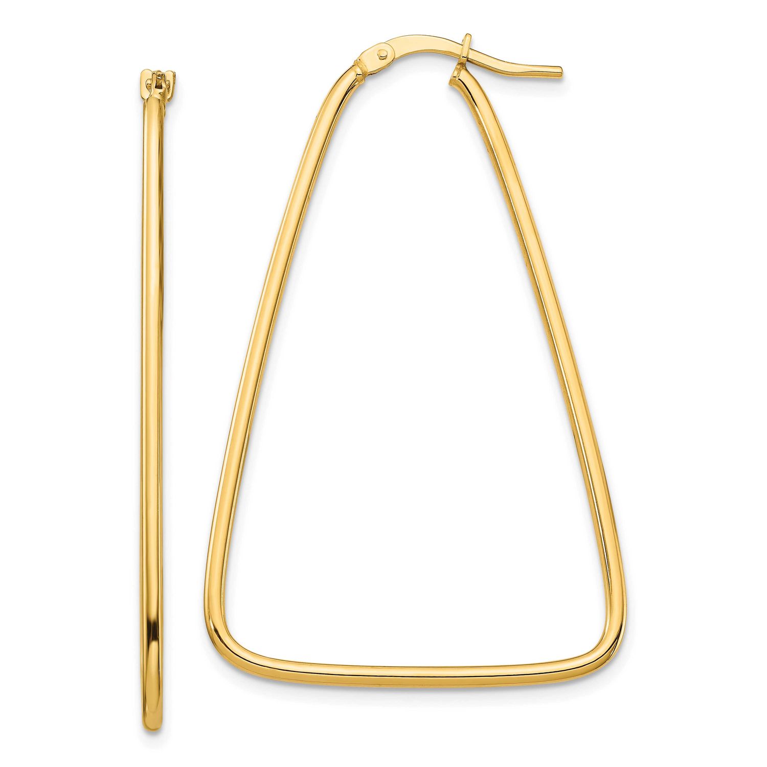 1.5mm Polished Large Triangle Dangle Hoop Earrings 10k Gold, MPN: 10TF1368, UPC: