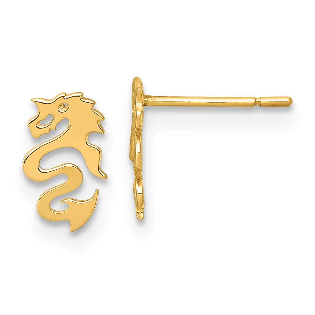 Dragon Post Earrings 14k Gold Polished, MPN: YE2290, UPC: