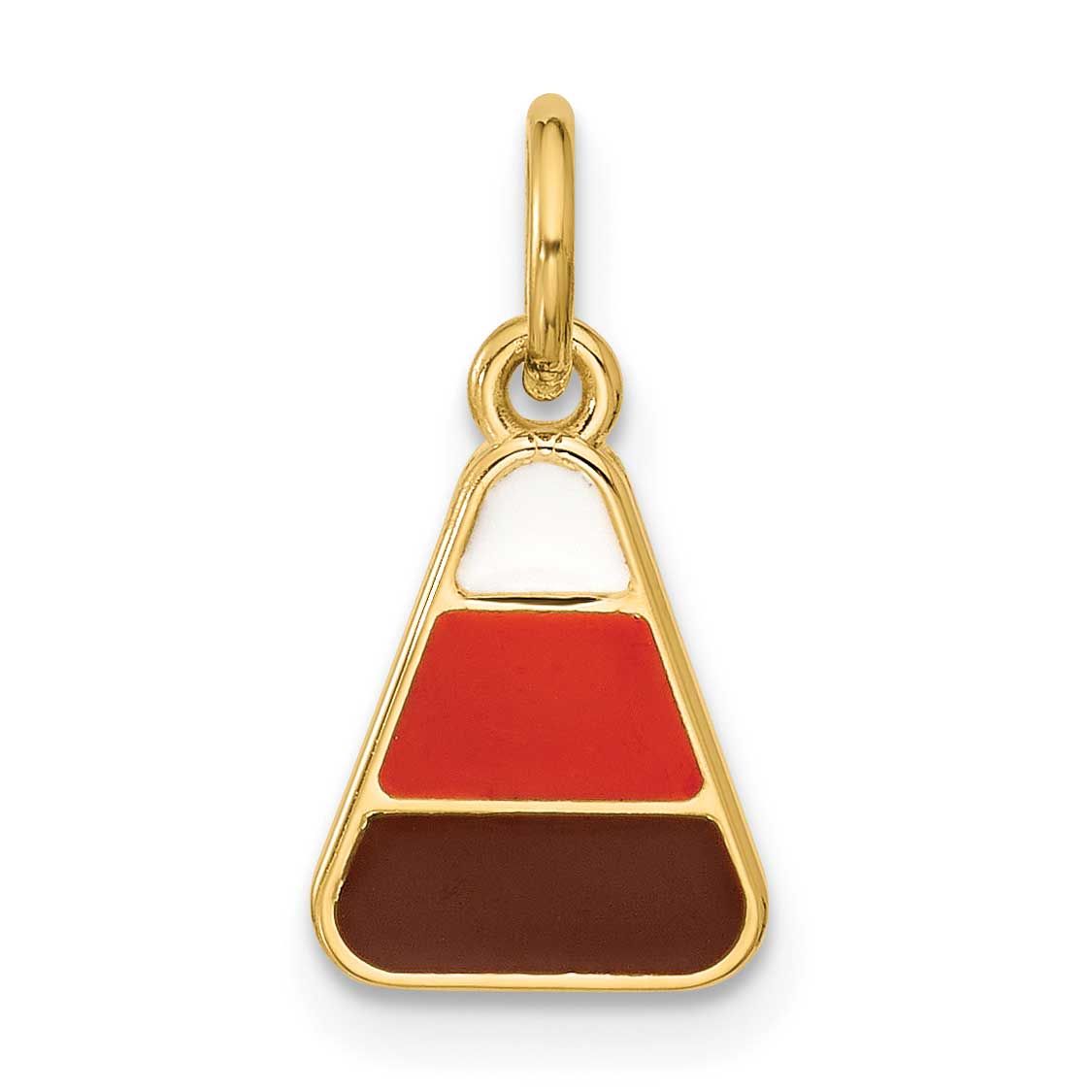 Enameled Candy Corn Pendant 14k Gold Polished, MPN: D5756, UPC: