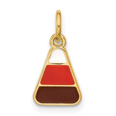 Enameled Candy Corn Pendant 14k Gold Polished, MPN: D5756, UPC: