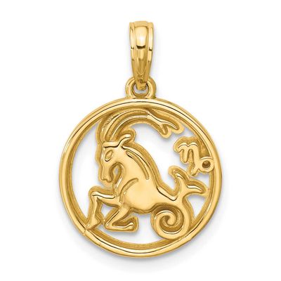 Round Capricorn Pendant 14k Gold Polished, MPN: D5732, UPC: