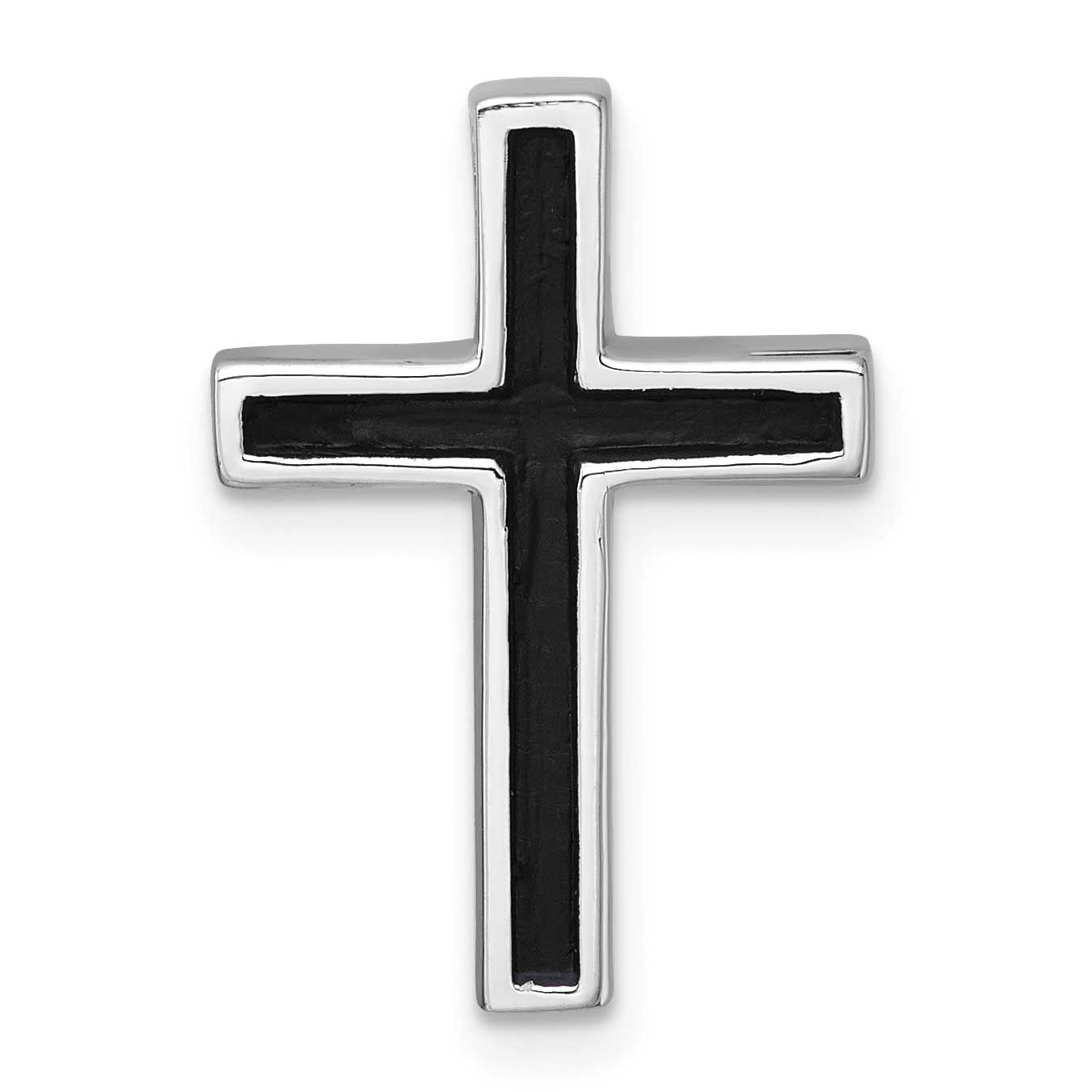 Polished Enamel Cross Chain Slide Pendant 20.3 Inch Sterling Silver Rhodium-Plated, MPN: QC11602, U…