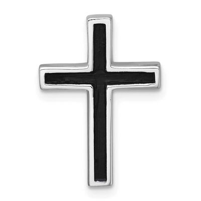 Polished Enamel Cross Chain Slide Pendant 20.3 Inch Sterling Silver Rhodium-Plated, MPN: QC11602, U…