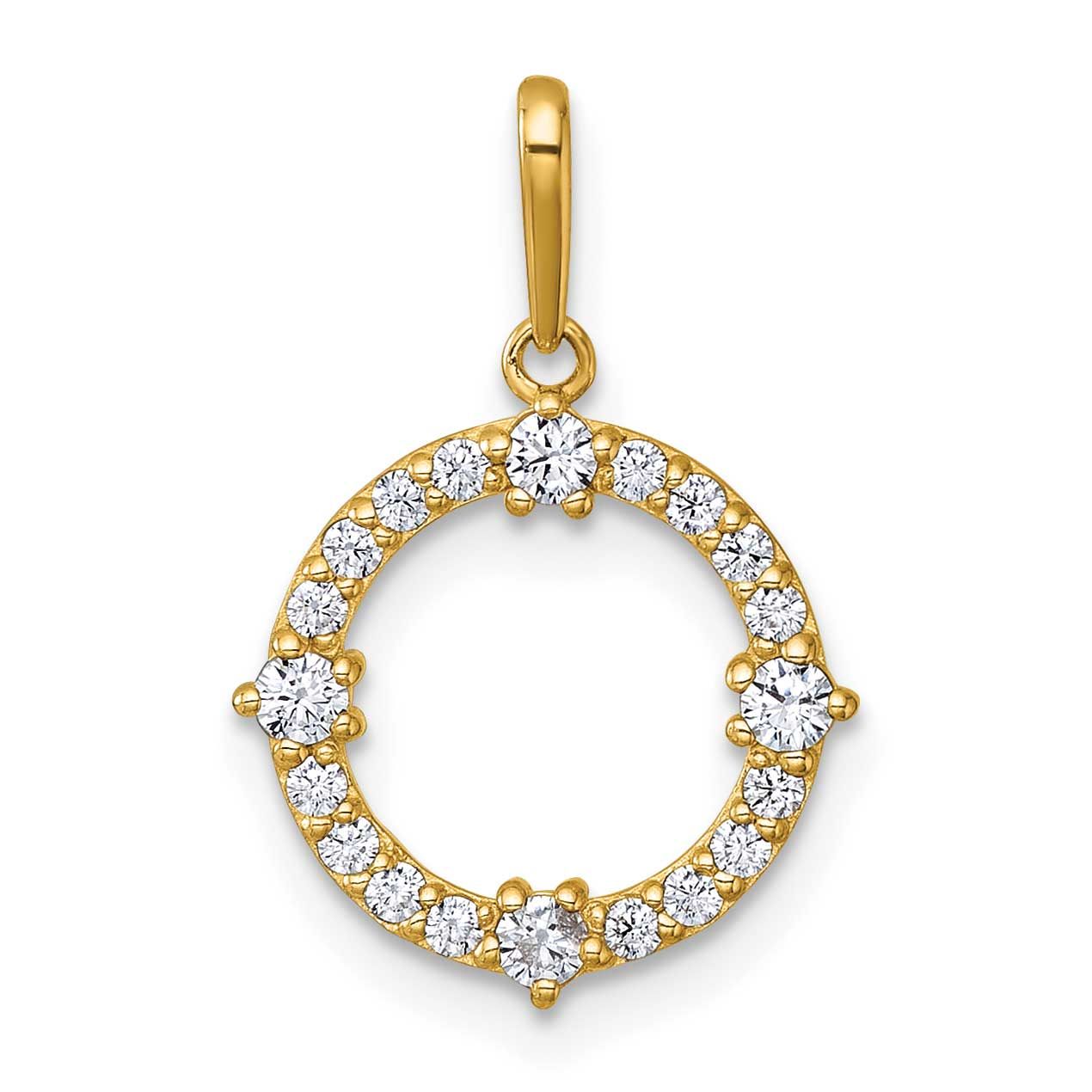 CZ Circle Pendant 14k Gold Polished, MPN: YC1608, UPC: