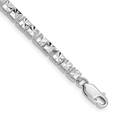 Diamond-Cut Bracelet 10k White Gold, MPN: 10FB1536W-7.25, UPC: