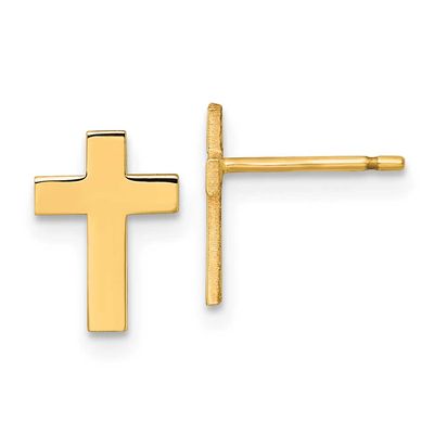 Cross Post Earrings 14k Gold Polished, MPN: XR2158, UPC: