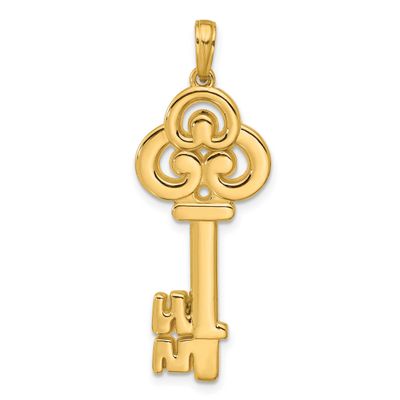 Fancy Key Pendant 14k Gold Polished, MPN: D5749, UPC: