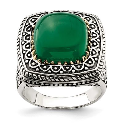 14k Green Onyx Ring Sterling Silver, MPN: QR7001, UPC: 883957328553
