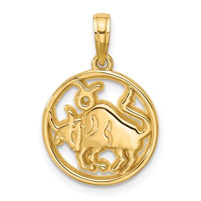 Round Taurus Pendant 14k Gold Polished, MPN: D5735, UPC: