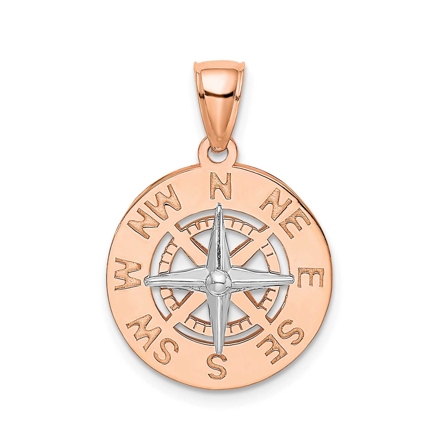 White Gold Medium Nautical Compass Pendant 14k Rose Gold, MPN: K7856R, UPC: 63721818606