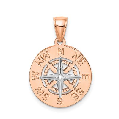 White Gold Medium Nautical Compass Pendant 14k Rose Gold, MPN: K7856R, UPC: 63721818606