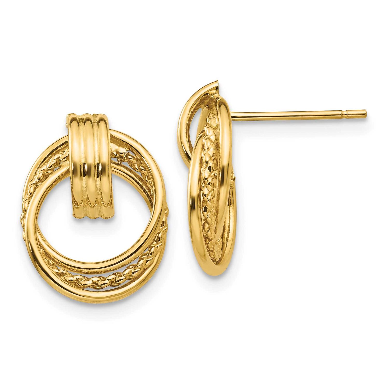 Fancy Post Earrings 14k Gold Polished, MPN: H471, UPC: 886774097213