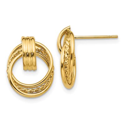 Fancy Post Earrings 14k Gold Polished, MPN: H471, UPC: 886774097213