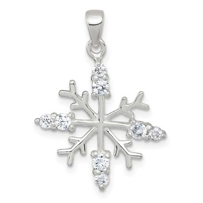 CZ Snowflake Pendant Sterling Silver Polished, MPN: QC11563, UPC: