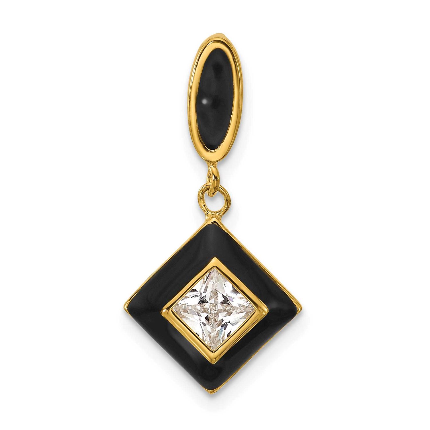 CZ Enamel Pendant Sterling Silver Gold-Plated, MPN: QG7169P, UPC: