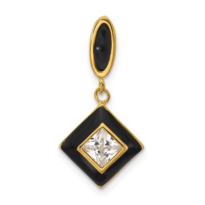 CZ Enamel Pendant Sterling Silver Gold-Plated, MPN: QG7169P, UPC:
