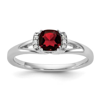 Polished Diamond and Garnet Fashion Ring 14k White Gold, MPN: RM10787-GA-060-WAA, UPC:
