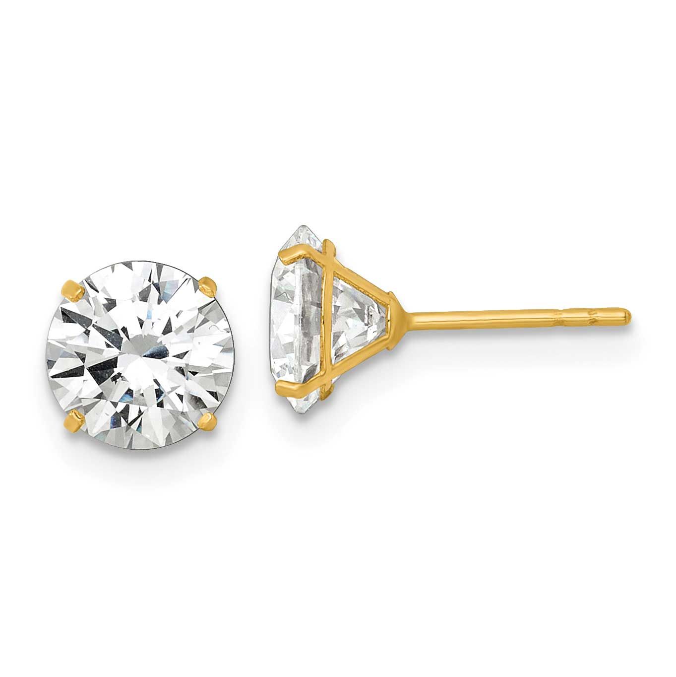 7mm CZ Stud Post Earrings 14k Gold Polished, MPN: XE3275CZ, UPC: