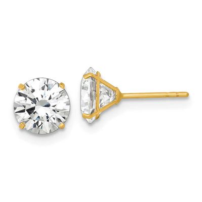 7mm CZ Stud Post Earrings 14k Gold Polished, MPN: XE3275CZ, UPC: