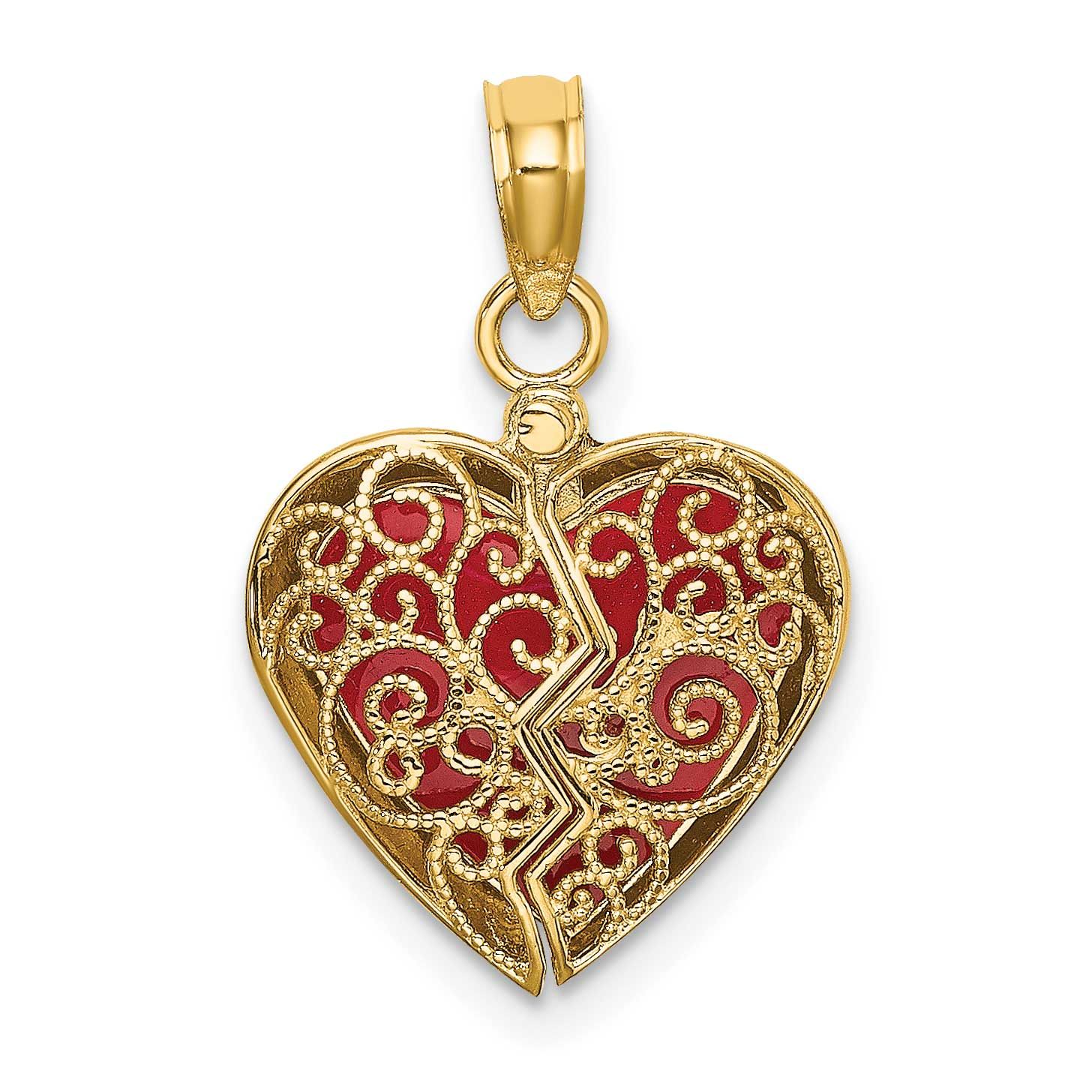 3-D Reversible Heart Opens Charm 14k Gold, MPN: K6954, UPC: 637218132393