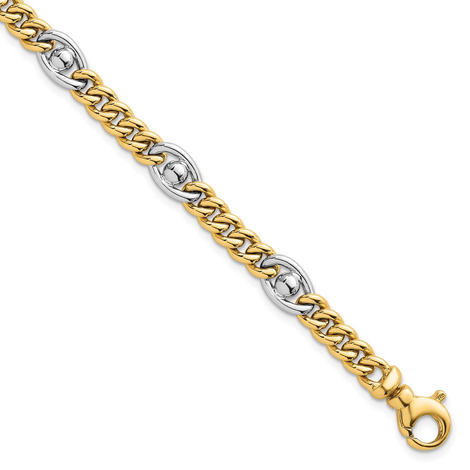 Fancy Chain Bracelet 7.5 Inch 14K Two Tone Gold Polished, MPN: SF3146-7.5, UPC: